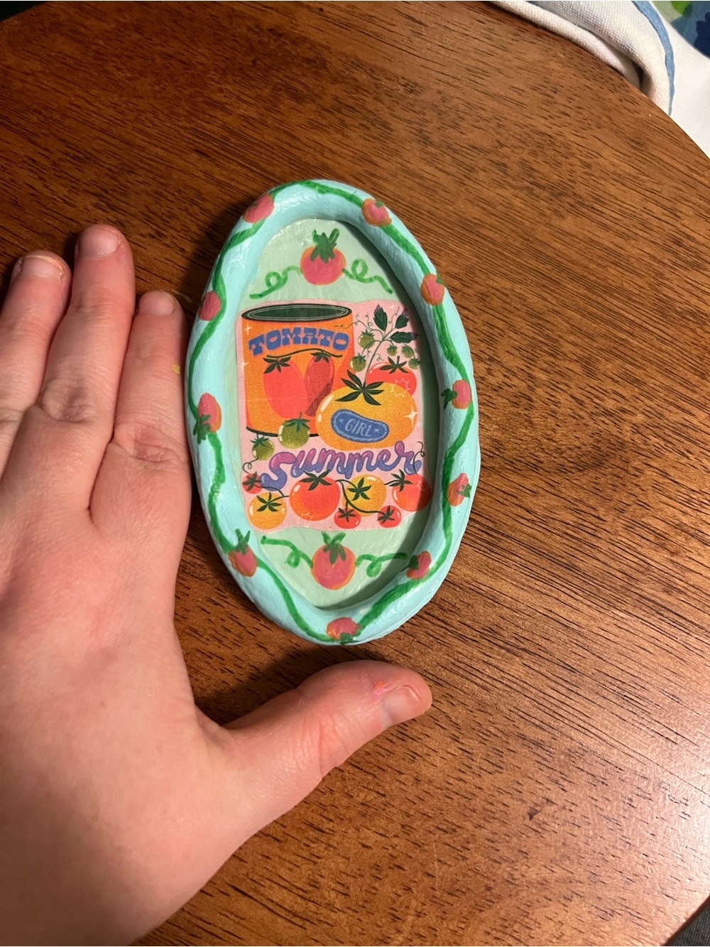 Handmade Tomato girl Summer Ceramic Tray - Picture 3 of 6